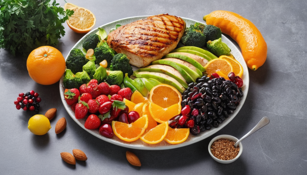 Various Foods Rich In Vitamin C Are Arranged Neatl